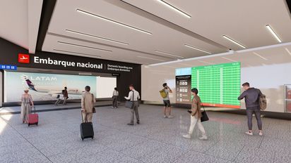Render del embarque doméstico del Aeroparque Jorge Newbery.