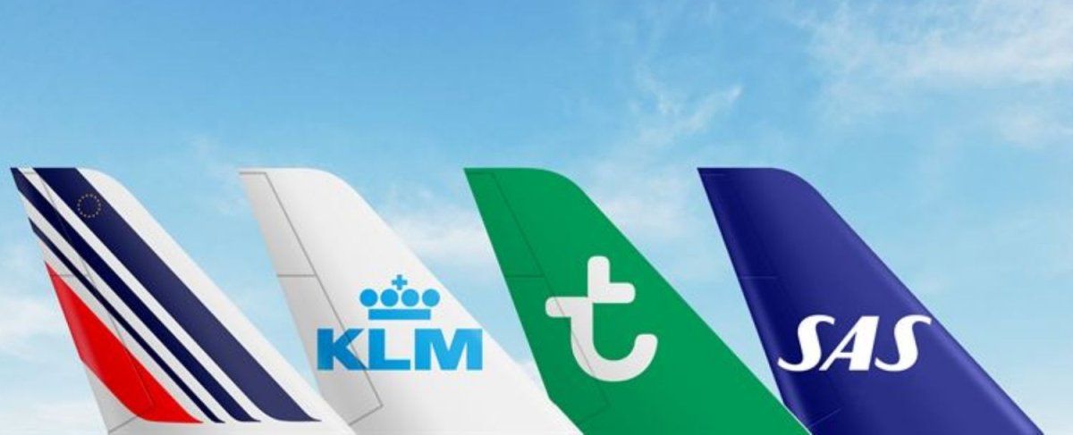 Render de cómo quedará conformado el grupo Air France-KLM con cuatro aerolíneas: Air France, KLM, Transavia y SAS. 