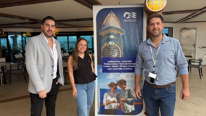 Discover Cruises: Diego Reichmann, ejecutivo comercial; junto a Micaela Vázquez, backoffice comercial; y Patricio Arturi, gerente regional.