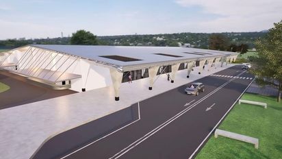 Imagen render del proyecto de mejoramiento del Aeropuerto Mataveri de Rapa Nui, parte del Plan de Aeropuertos 2025-2030 anunciado por el MOP.