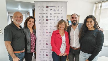 Pablo Marinetti junto al equipo de Safe Travel Chile, ex assist-med.&nbsp; 