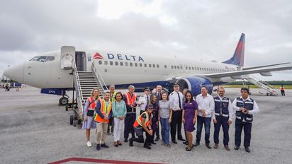 Tras una pausa de tres años, Delta Air Lines regresó a Cozumel. La ceremonia inaugural del vuelo marcó el inicio de la temporada alta para esa isla del Caribe mexicano.