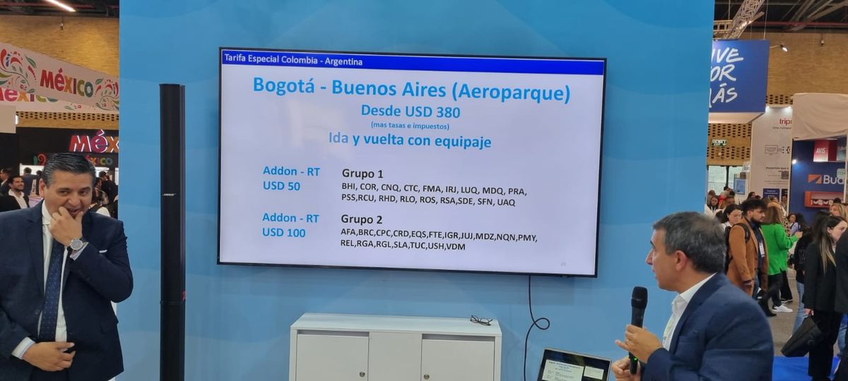Oferta aérea de Aerolíneas Argentinas en la ruta Bogotá-Buenos Aires. Tarifas convenientes para conexiones al interior de Argentina.