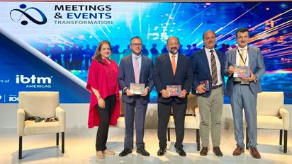 Se llevó a cabo el corte de listón del pabellón del Caribe mexicano en IBTM Americas 2022, donde se atenderán a diversos compradores de eventos.