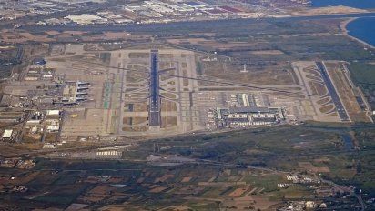 Aeropuerto de El Prat, el más grande de Barcelona y uno de los más congestionados de España.