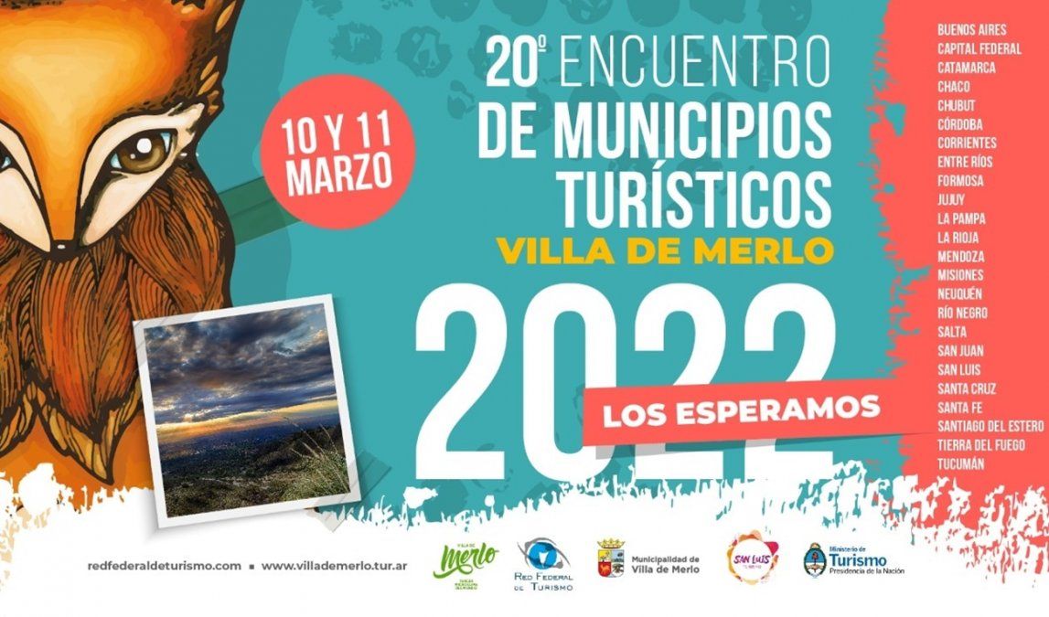 La Red Federal de Municipios Turísticos de dará cita en la Villa de Merlo.