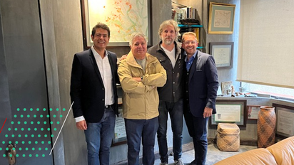 José Guzmán, director regional de ventas para la subregión de Sabre Travel Solutions; Jean Claude Bessudo, presidente del Grupo Aviatur; Samy Bessudo, CEO de Aviatur y Esteban Velásquez, vicepresidente de Ventas y Gestión de Clientes de Agencias, América Latina y el Caribe de Sabre Travel Solutions.