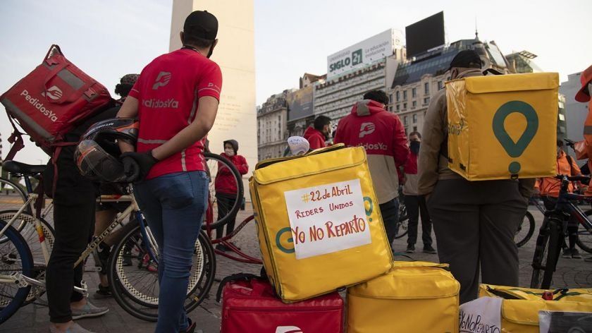 Los repartidores realizaron una medida de fuerza el 22 de abril de 2020 que no fue escuchada.&nbsp;
