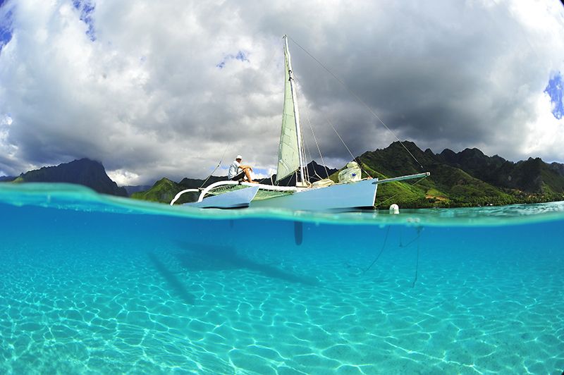 El impactante color de las aguas de la Polinesia.