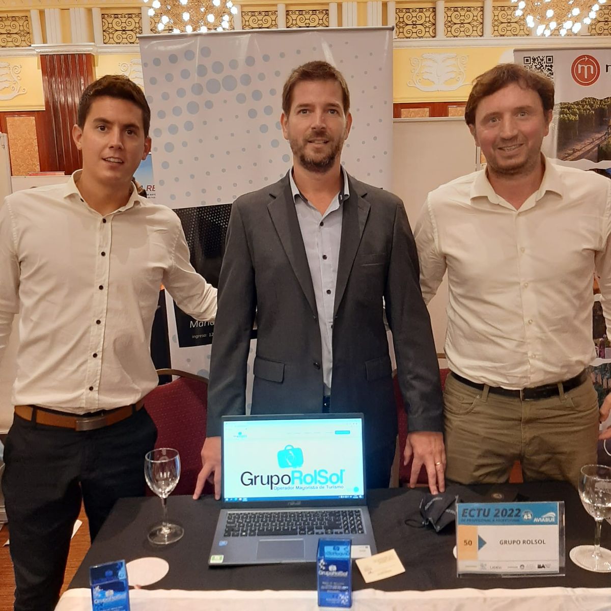 Los ejecutivos de Grupo RolSol en ECTU: Santiago Bonichelli, Fernando Soto Payva y Jorge Ghione