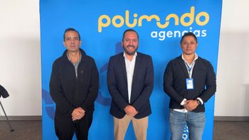 Patricio Cattan, gerente de agencias de Polimundo; Diego Padula, CEO de Polimundo; y David Cevallos, ejecutivo comercial.&nbsp;