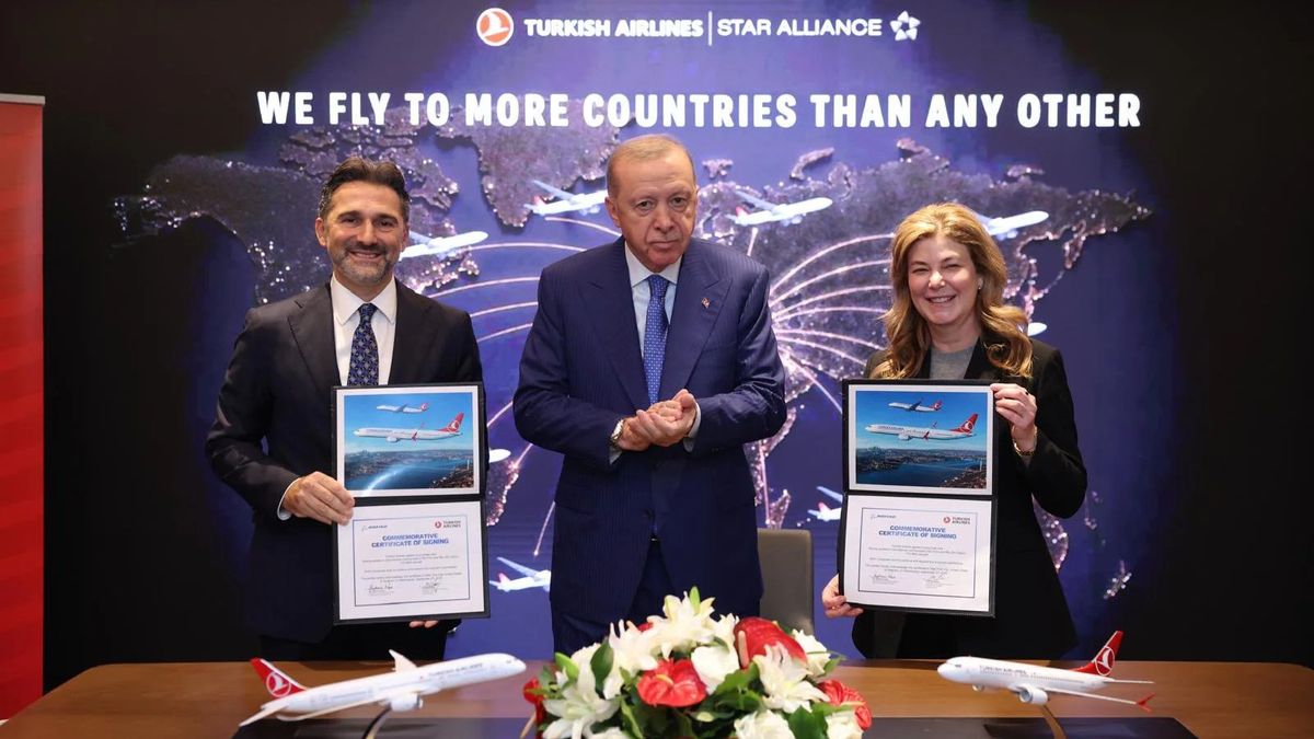 El pedido de Turkish Airlines se concretó en presencia del presidente de Turquía, Recep Tayyip Erdoan.
