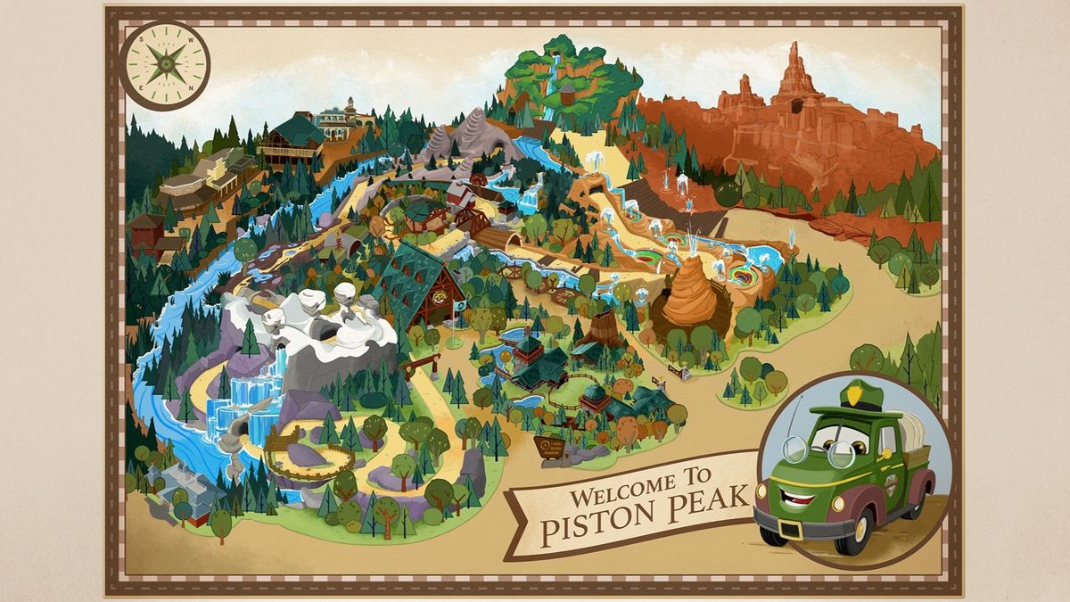 Así será Piston Peak, el área dedicada a Cars.