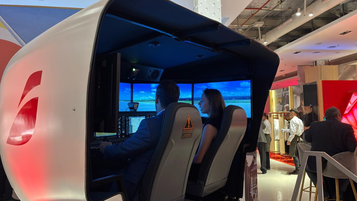 El simulador de vuelo del Espacio Iberia en Buenos Aires.