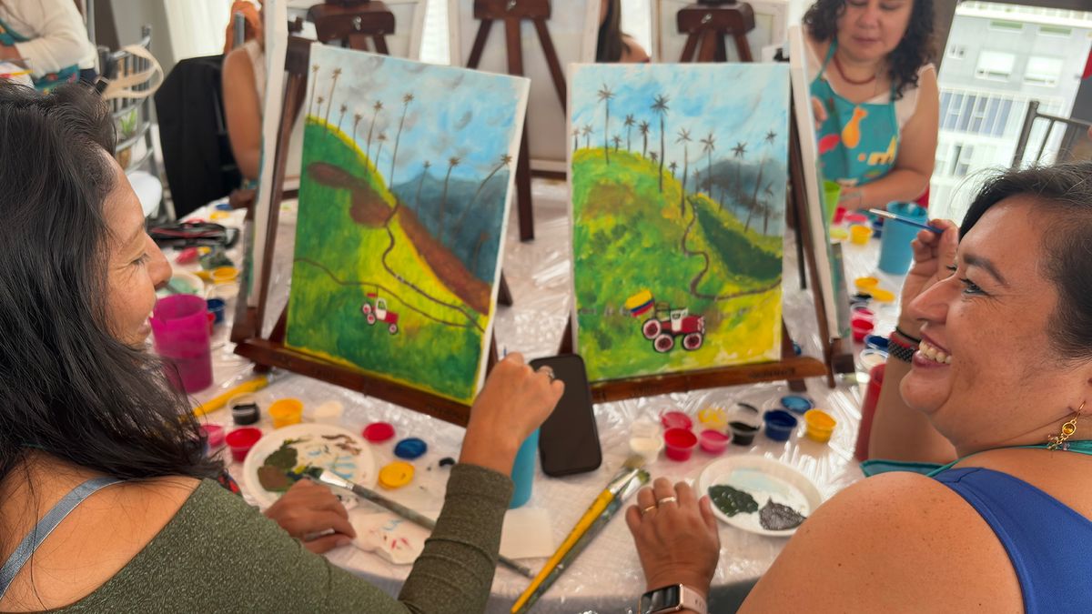 Asistentes a evento de Mis Destinos participaron en una actividad con pintura.