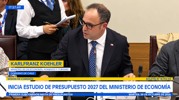 El ministro de Economía, Fomento y Turismo subrogante, Karlfranz Koehler, presentó ante la Primera Subcomisión Especial Mixta de Presupuestos.&nbsp;