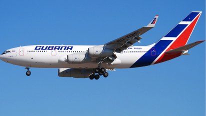 Uno de los Ilyushin IL-96 de Cubana de Aviación