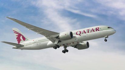 Uno de los B-787 Dreamliner de Qatar Airways.