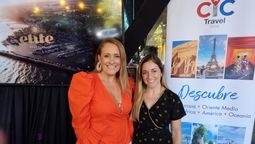 La directora de CIC Travel Chile, Sonia Triana, junto a la gerente regional del Cono Sur de Mapaplus, Agustina Rodríguez. 