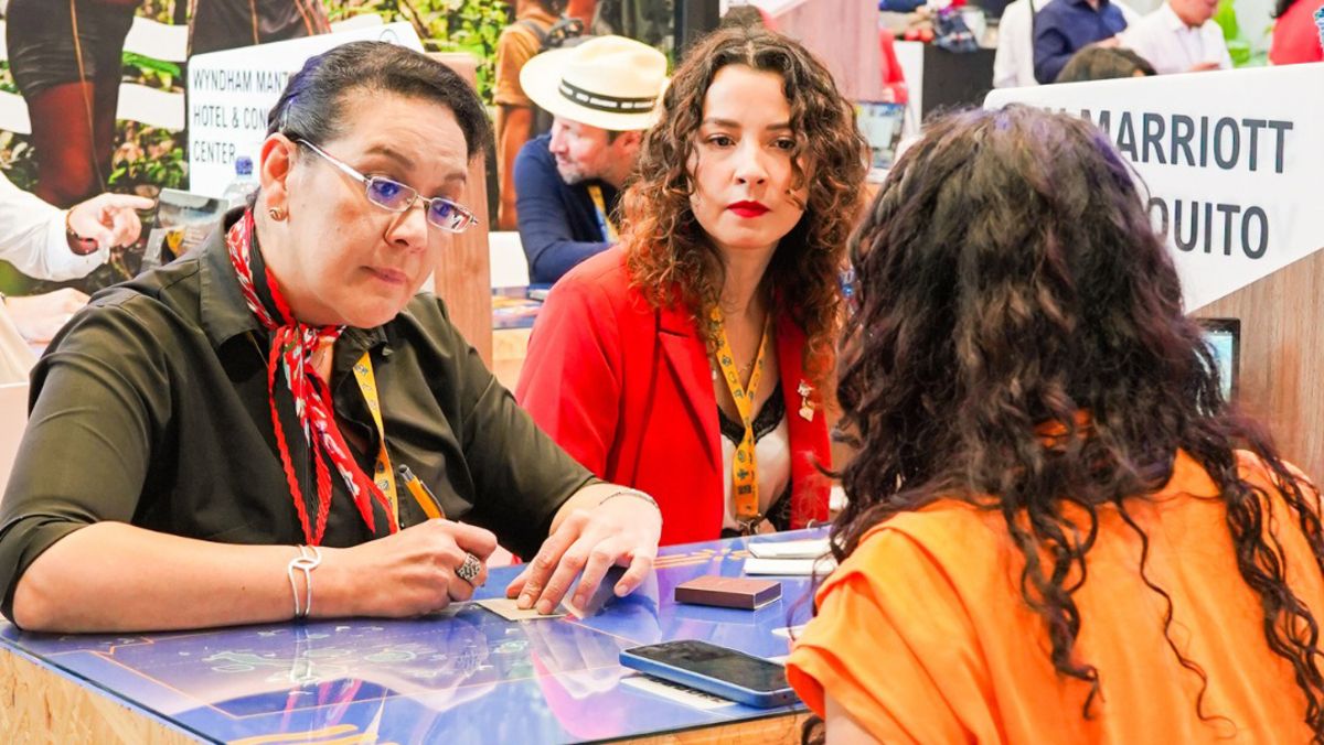 Equipo de hotel Marriott, en la Vitrina Turística Anato 2025.