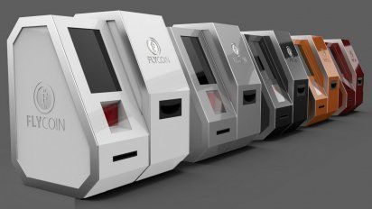 Las máquinas expendedoras de tokens de FlyCoin.