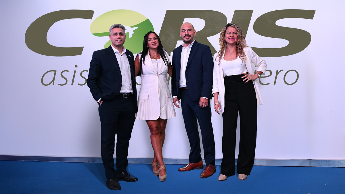 Coris: Leandro Cardozo, gerente comercial AMBA; Pilar Lozano, CEO de Grupo Coris Latam; Francisco Rodrigo, director comercial regional; y Silvana Carbonell, gerente comercial del Interior.