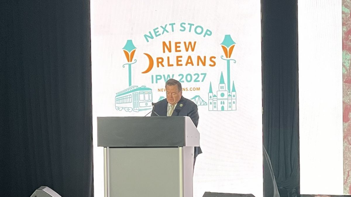 La presentación de prensa de Nueva Orleans como sede de IPW 2027. La presentación de prensa de Nueva Orleans como sede de IPW 2027.