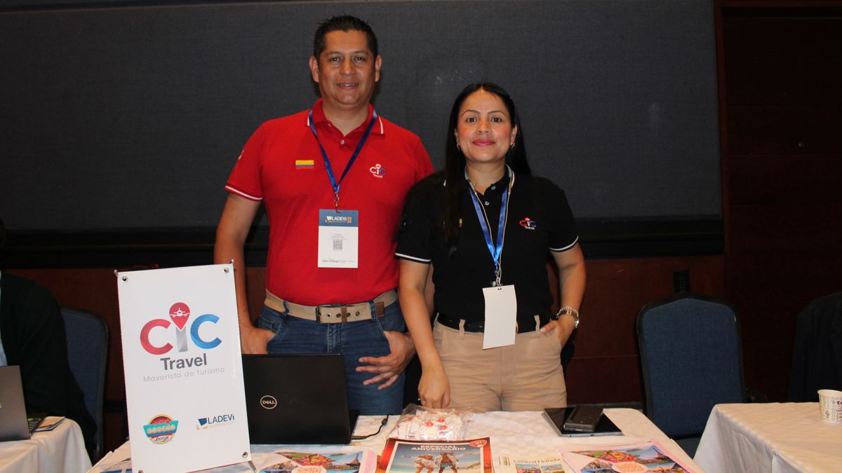 Andrés Bohórquez y Andrea Cabezas de CIC Travel en el Ladevi Workshop Bogotá.&nbsp; 