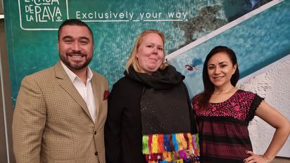 Gustavo Colin, Rianne van Groenigen y Fabiola Sugeid Sánchez representan a Grupo Xcaret en EPTUR 2022.