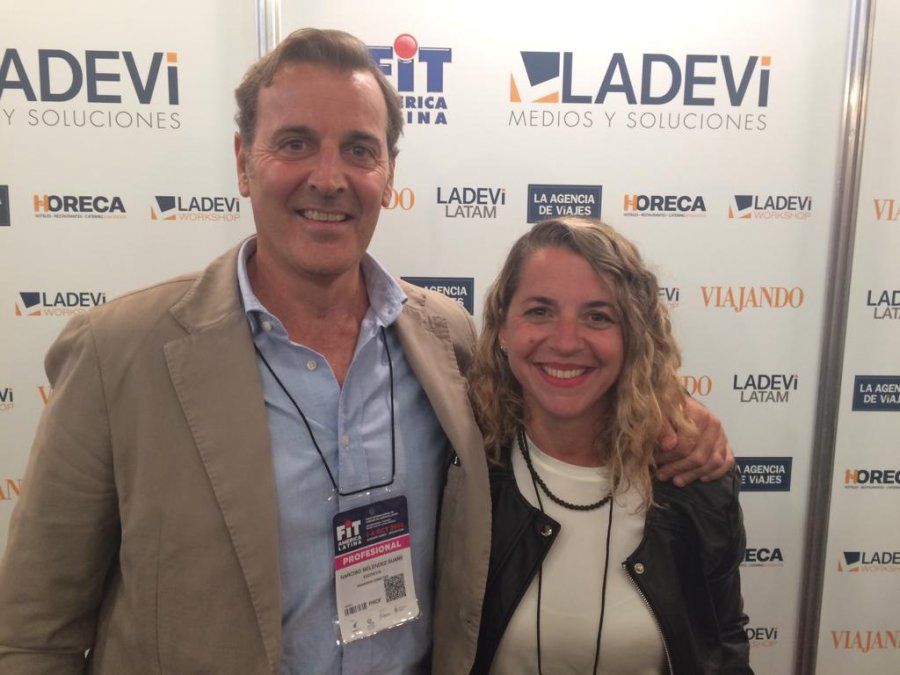 Eduardo Meléndez y Luciana Pizzatti, de Exoticca, durante su paso por FIT.