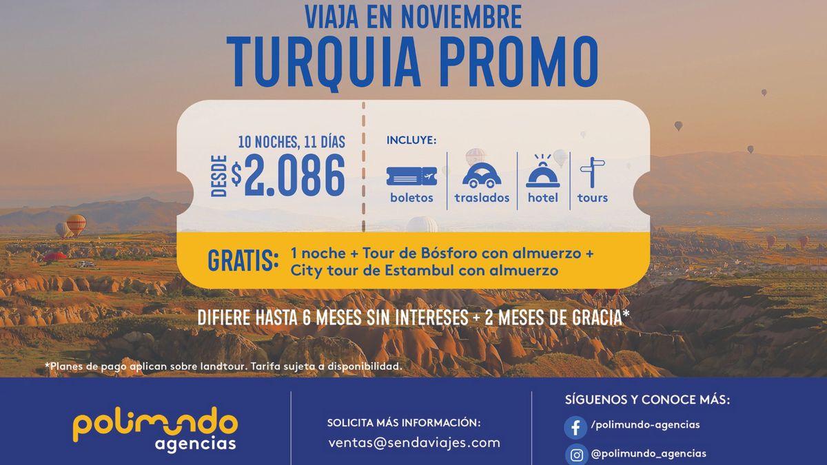 Descubra el paquete ideal para viajar a Turquía en este 2026 con Polimundo Agencias.