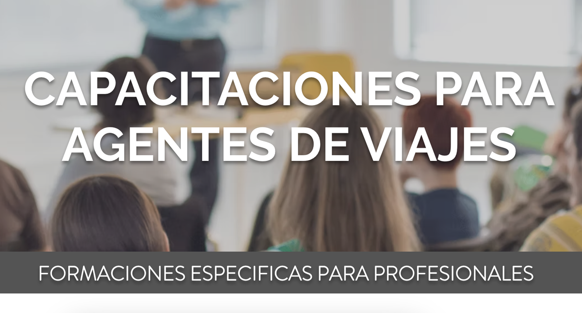 Cartel sobre las capacitaciones de Operadores del Mundo a agencias de viajes.