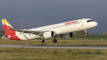 Avión A321 XLR de Iberia que cubrirá la ruta Madrid-Recife.