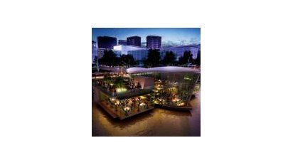 Un salón flotante en Puerto Madero