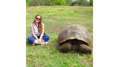 Cecilia Biasoli en Galápagos.