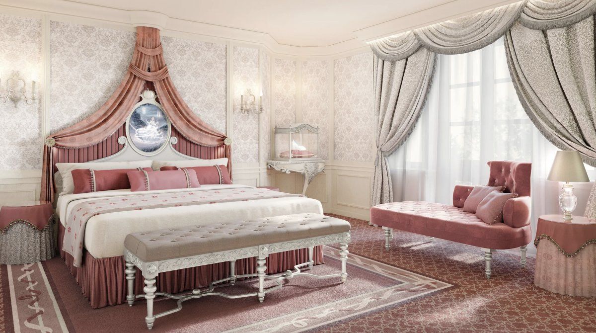 Habitación de Disneyland Hotel cinco estrellas en París.