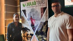 Damaris Olmedo, ejecutiva comercial de Juliá Tours, y Zahir Nabataliyev, CEO de Siso Travel Group.