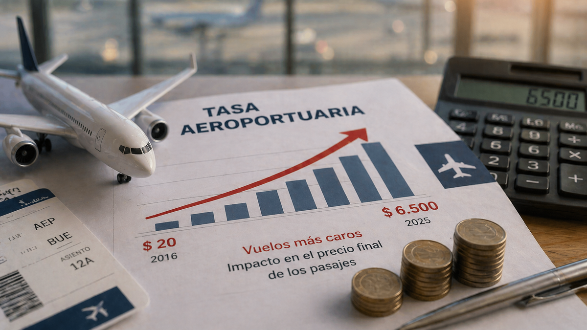 La suba de la tasa aeroportuaria encarece los vuelos en Argentina y suma presión sobre aerolíneas y agencias en un contexto de demanda retraída.