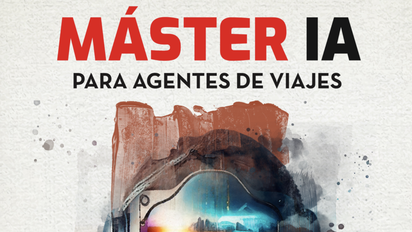 Cartel de la segunda edición del master de IA para agencias de viajes.