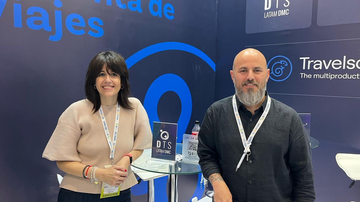 Enrique Dieux, CEO en DTS y Sol Saviotti de Travel Compositor SLU. 