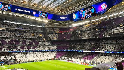Estadio Santiago Bernabéu, del Real Madrid, durante un partido de Champions League
