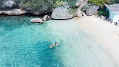 Vacaciones enel Caribe: Playa Grote Knip es uno de los lugares más instagrameables deCurazao.