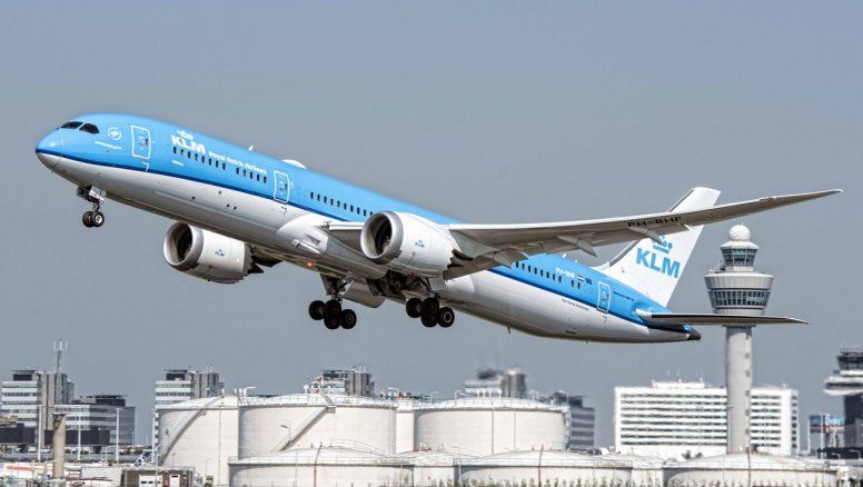 Un Boeing B-787/9 Dreamliner como los que utiliza KLM para volar a Buenos Aires.