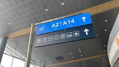 Señalización en el Aeropuerto internacional El Dorado