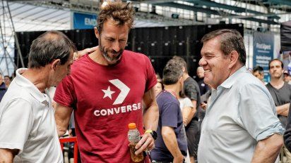 José Meolans yGuillermo Montenegro durante el M20 Master Open de Natación, que se organizó el&nbsp;Mar del Plata.&nbsp;