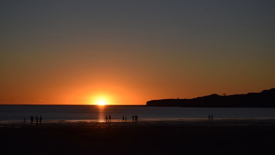 El atardecer en Puerto Pirámides.