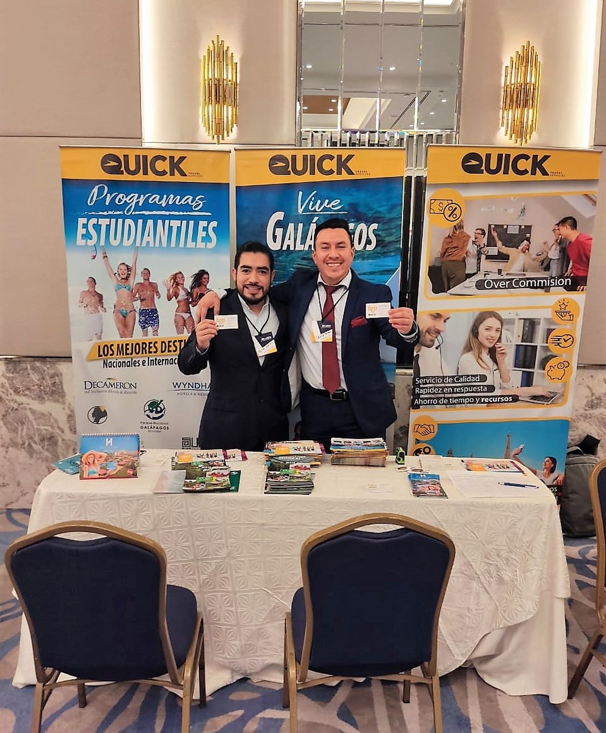 Carlos Cardozo, gerente general y; Christian Chandi, gerente comercial de Quick Travel Services. - Ladevi Medios y Soluciones Carlos Cardozo, gerente general y; Christian Chandi, gerente comercial de Quick Travel Services.
