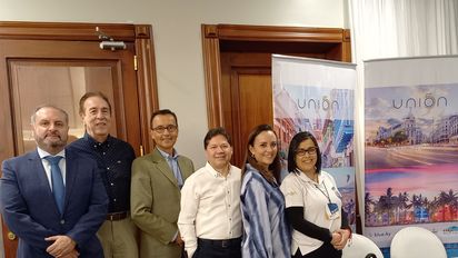 Directivos de Maxitravel, Statustravel, Bluesky y Viaje Hoy, durante la participación de Unión 5 en el Workshop de Ladevi Quito.&nbsp;