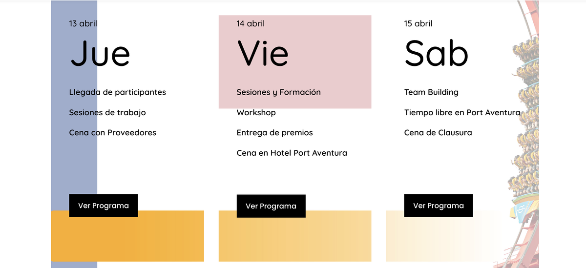Planning de los tres días de convención del Grupo GEA