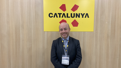 Patrick Torrent, director de la Agencia Catalana de Turismo, tras una entrevista con Ladevi España en Fitur 2023